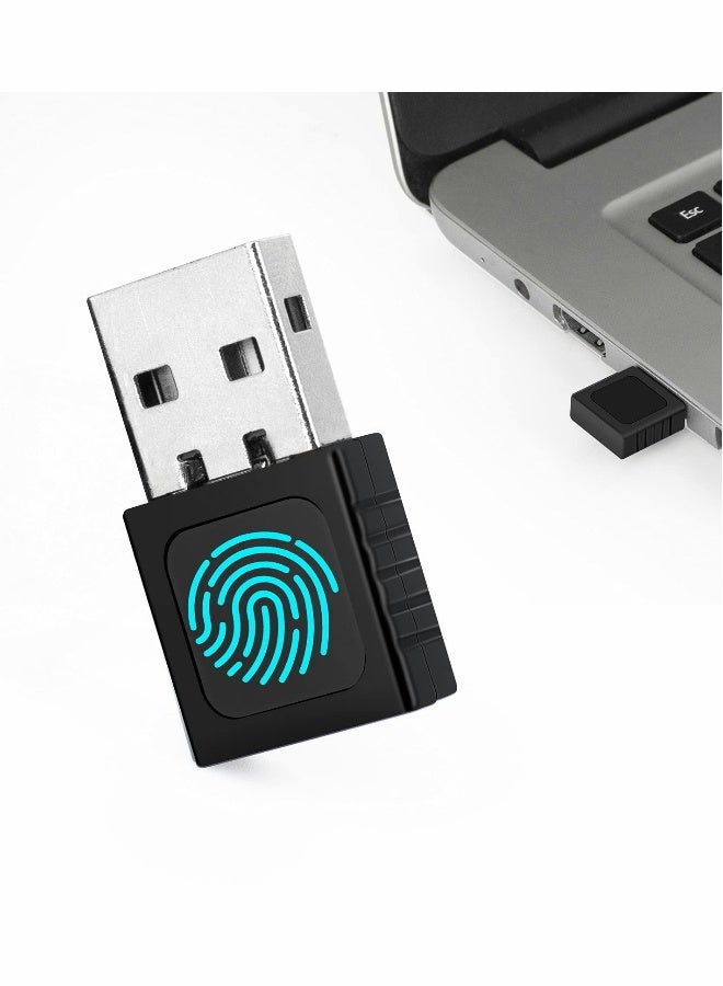 USB Fingerprint Reader 360° Touch Speedy Matching Multi Biometric Windows Security Key for Win 7 8 10 Windows Hello PC  Laptop - Image 1